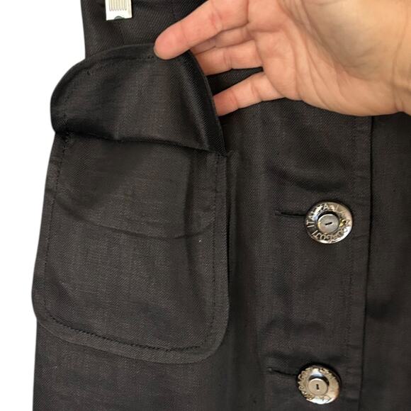 La Moda Goji Italya VTG Pencil Mini Skirt Women's 7A2/ US 2 Black Hemp Linen - Picture 3 of 8